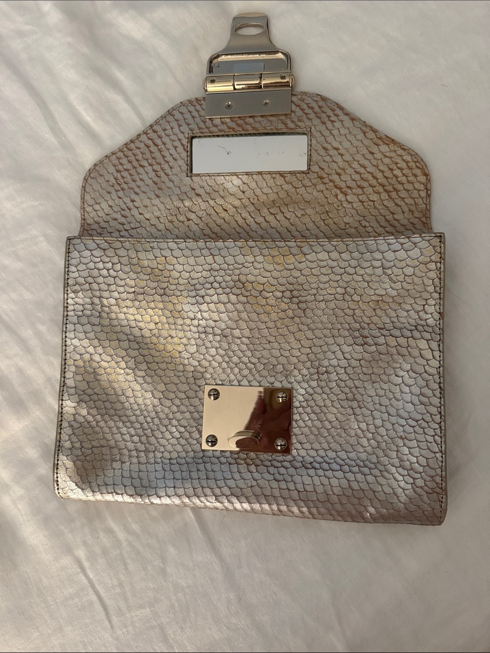 Alexis Hudson Metallic Gold Textured Envelope Clutch - Picture 2 of 4